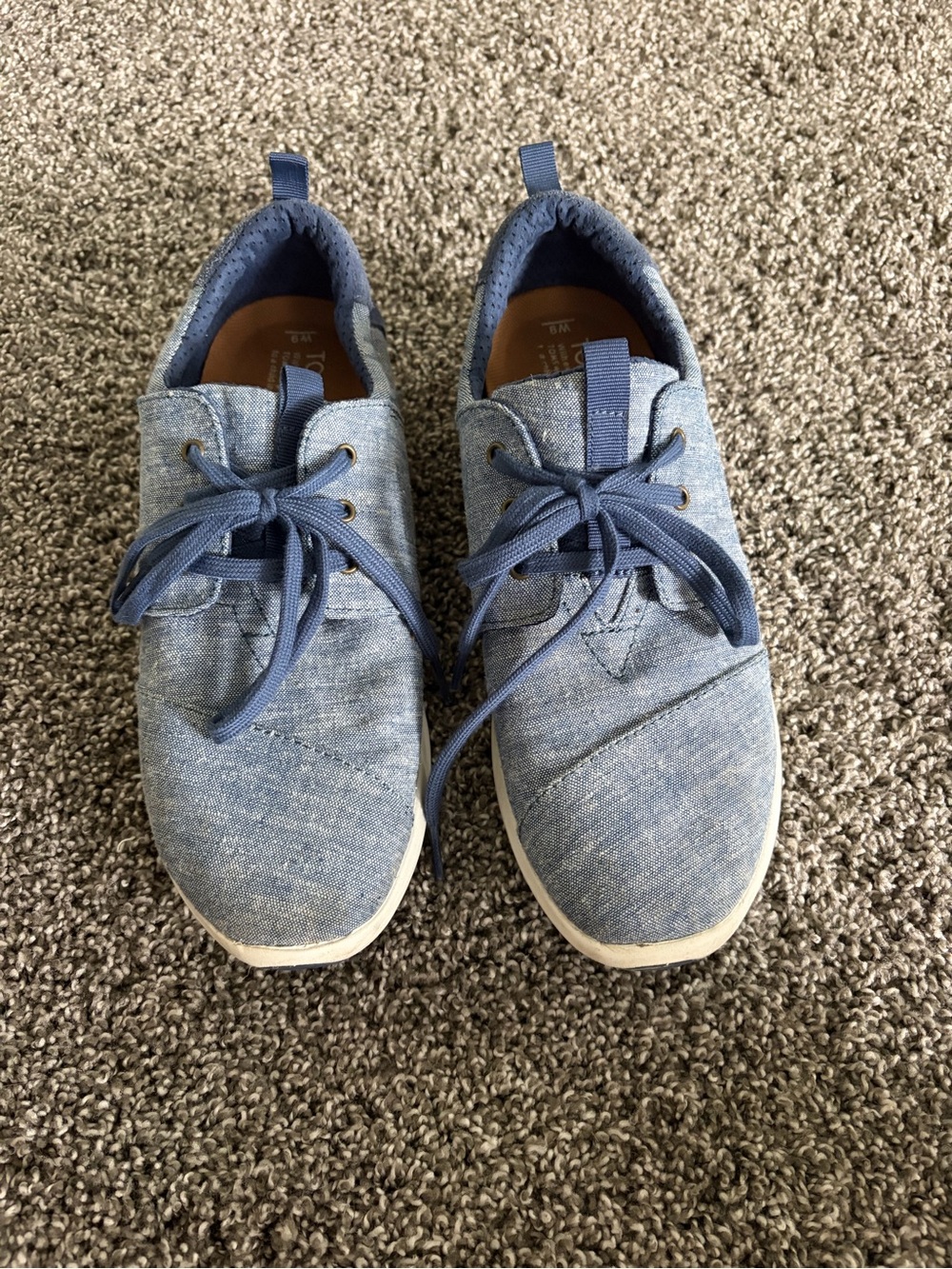 Toms Women's Chambray Blue Lace-Up Sneakers